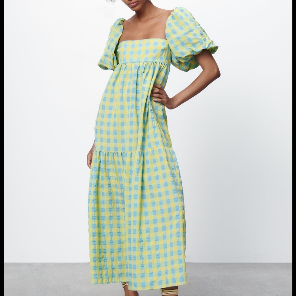 COPY - Zara Green Plaid Midi Dress